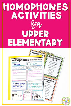 Homophones Activities for Upper Elementary - Your Thrifty Co-Teacher
